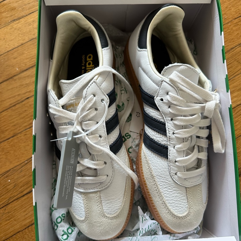 NWT Adidas sporty & rich samba sneakers (black/white)